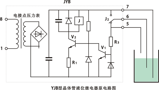 JYB-714晶體管液位繼電器電氣原理圖 JYB-714晶體管液位繼電器電氣原理圖