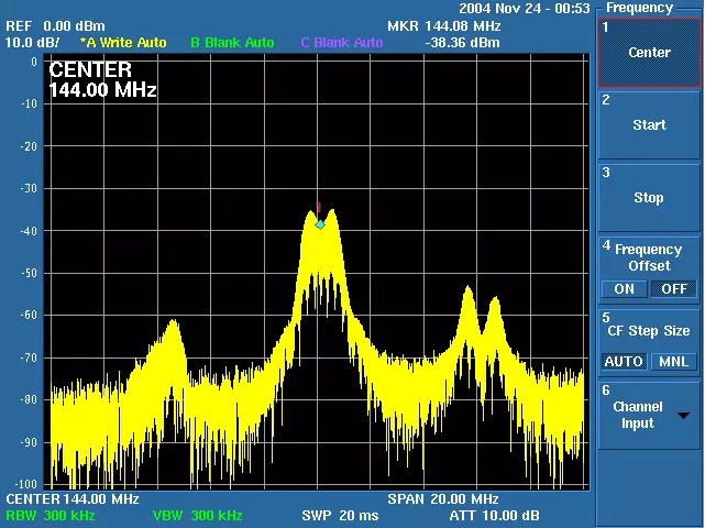 144Mhz時鐘的各個諧波展開情況 144Mhz時鐘的各個諧波展開情況