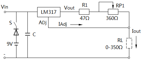 LM317穩流源電路原理圖 LM317穩流源電路原理圖